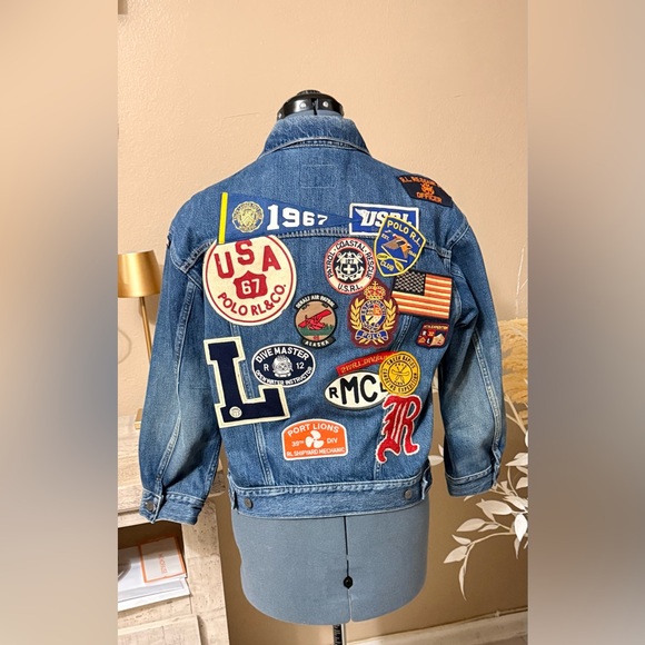 Polo Ralph Lauren Jackets & Blazers - Polo by Ralph Lauren Blue Jean Jacket with Colorful Patches